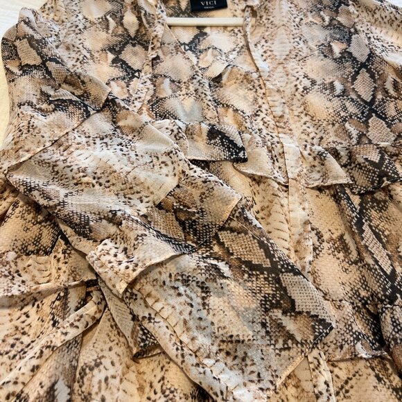 Vici Collection Flowy Snakeskin Dress - Picture 2 of 4